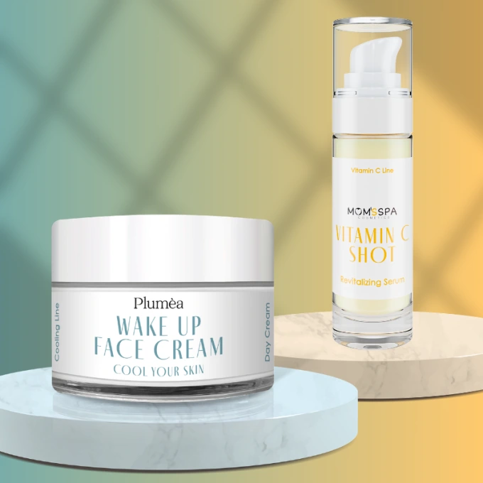 Odświeżający zestaw WAKE UP! FACE CREAM i SERUM VITAMIN C SHOT